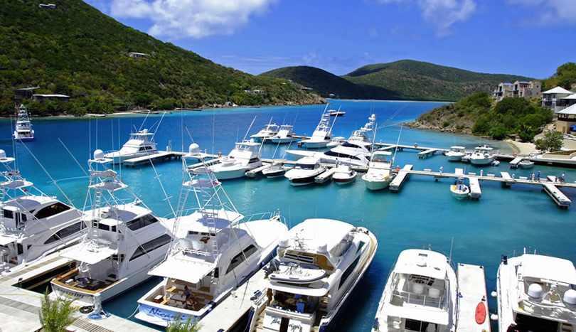 View to the ocean and the marina.